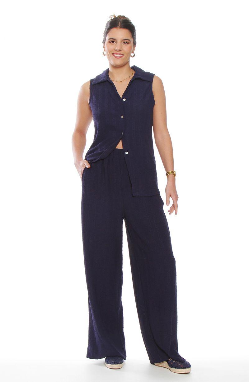 Conjunto Blusa Sin Manga Y Pantalon Wide Leg-8