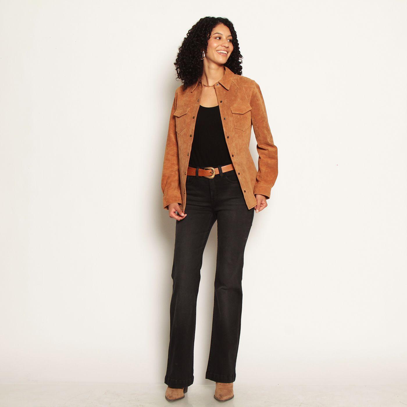 Chaqueta Manga Larga Cuero Con Broches-4