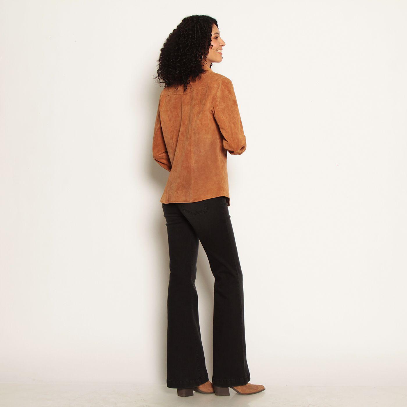 Chaqueta Manga Larga Cuero Con Broches-6