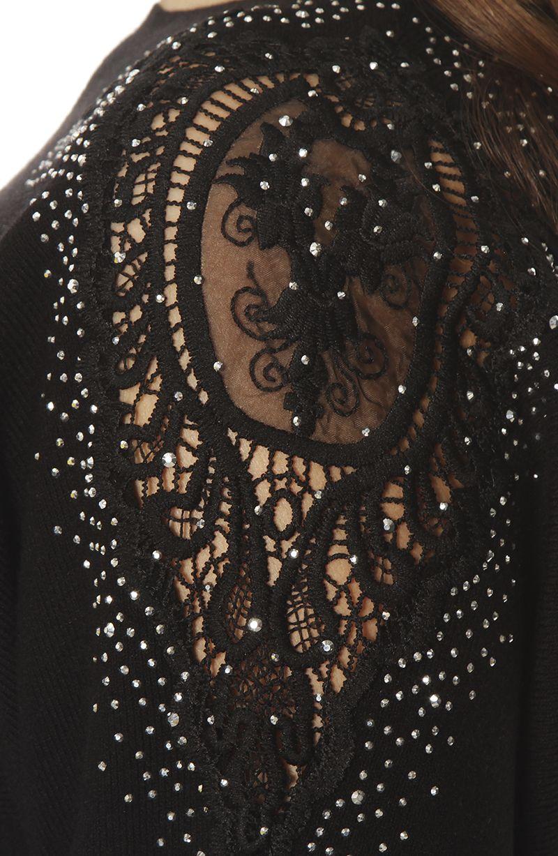 Sweater Manga Larga Con Aplicacion Esccote Redondo-4
