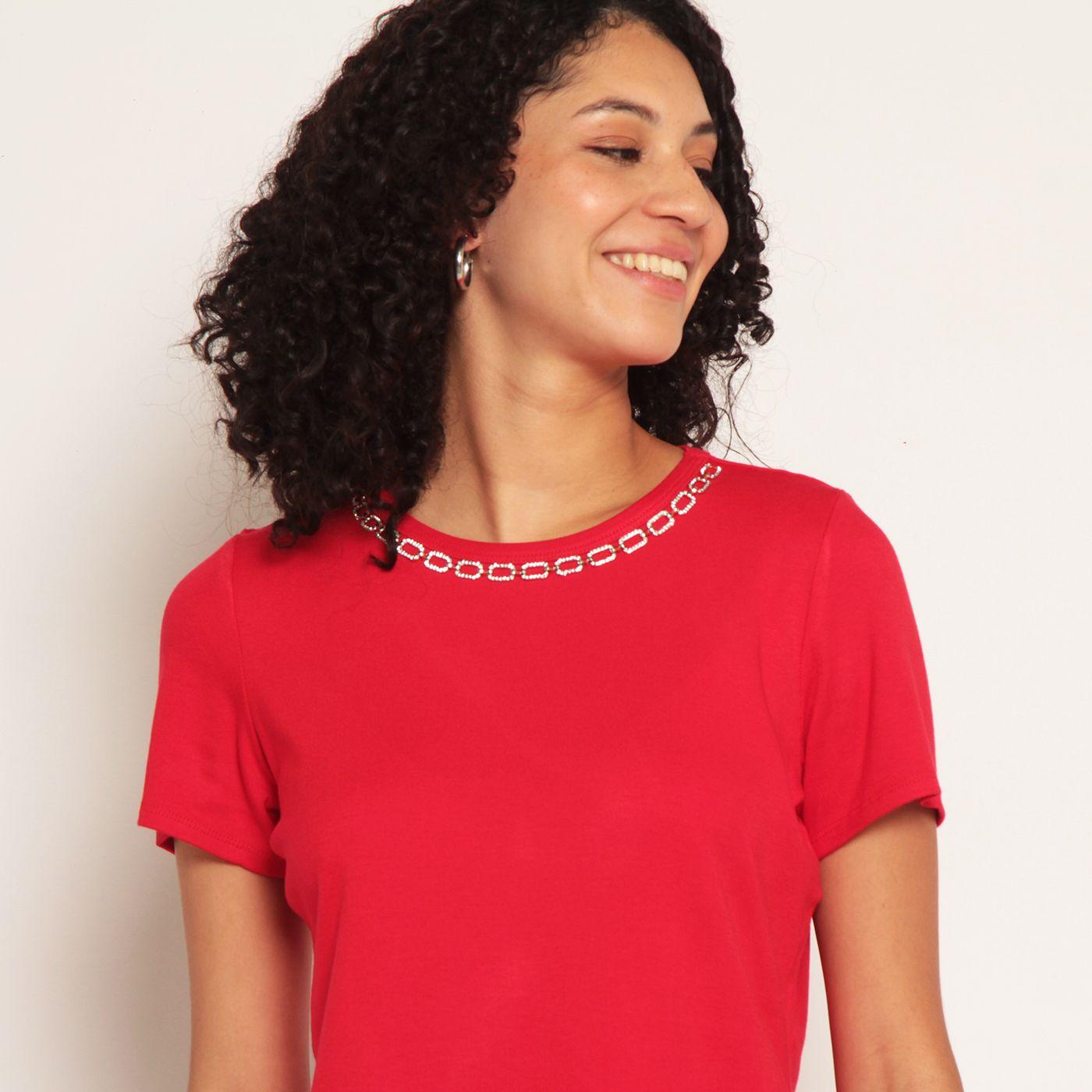 Polera Manga Corta Escote Redondo Con Aplicacion-6