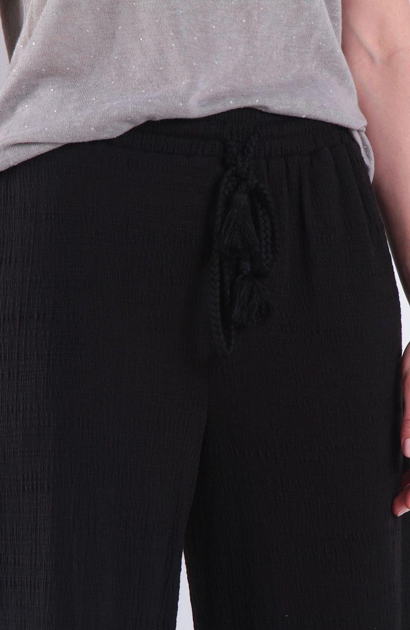 Pantalon Wide Leg Tiro Alto Pretina  Basica Elasticada-2