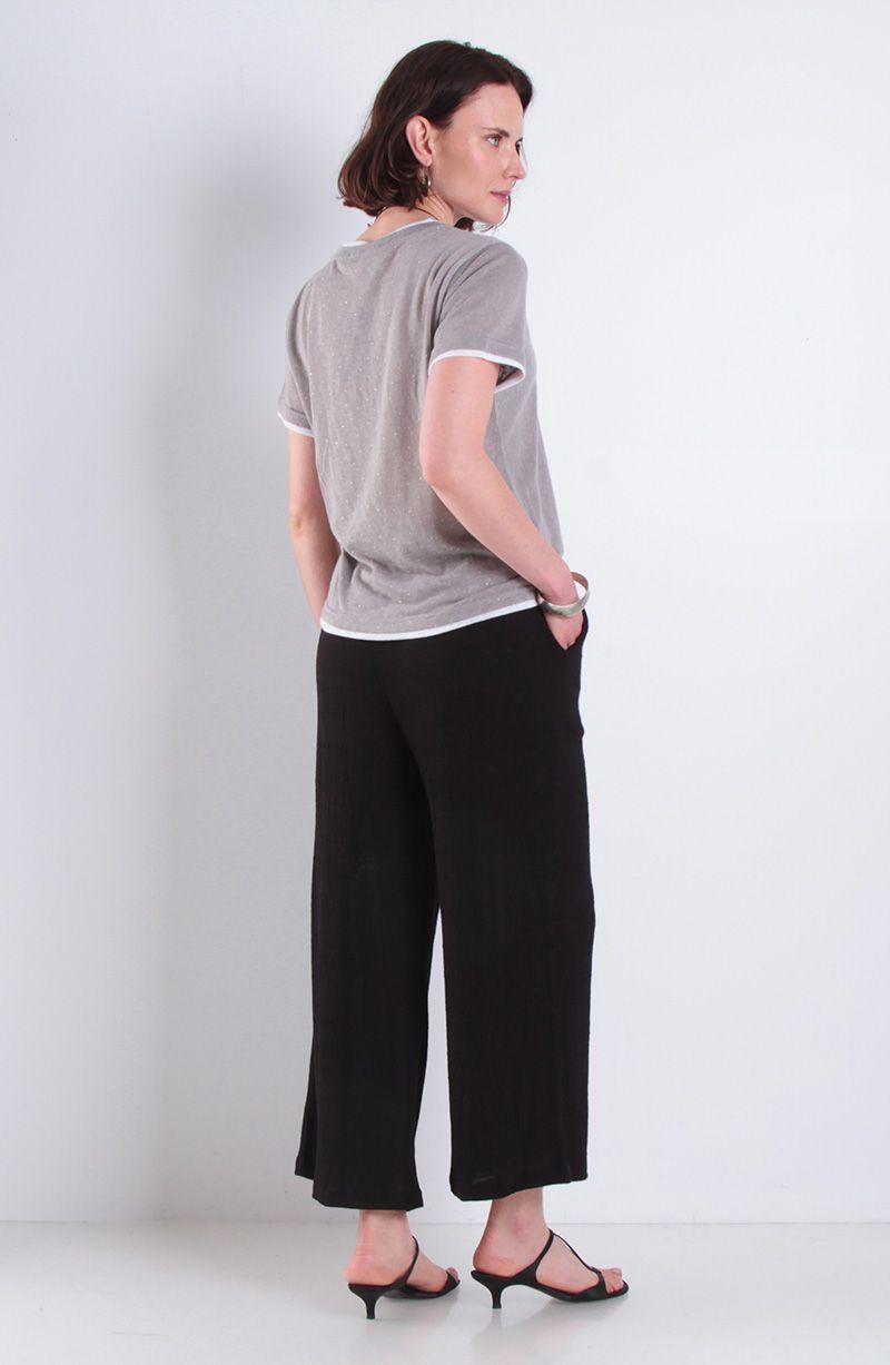 Pantalon Wide Leg Tiro Alto Pretina  Basica Elasticada-6