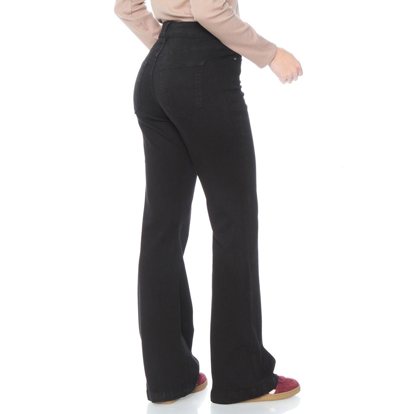 Jeans Flare Tiro Medio Pretina  1 Boton-5