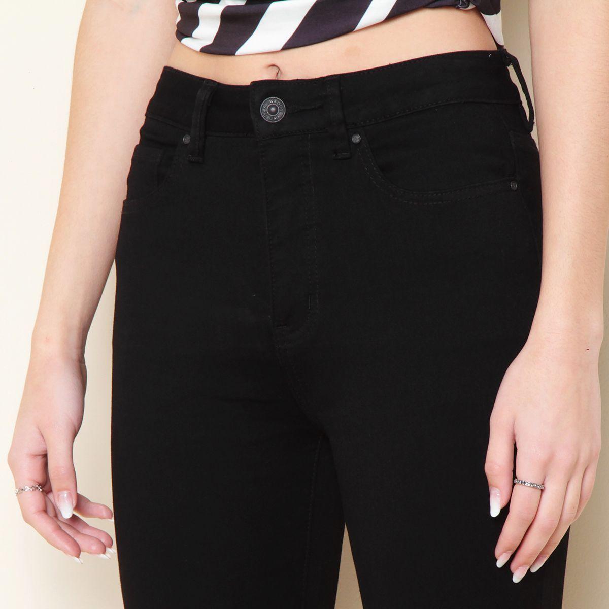 Jeans Flare Tiro Medio Push Pretina Un Boton-3