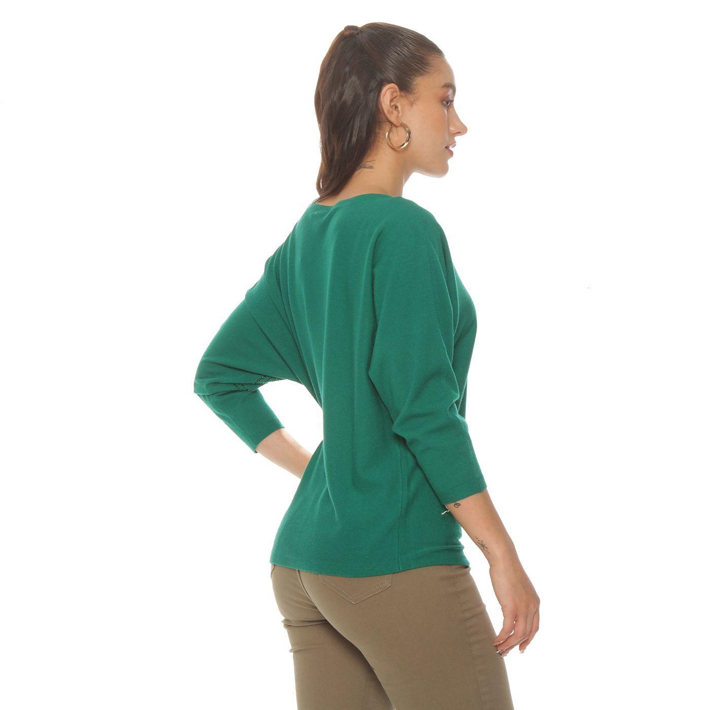 Sweater Manga Larga Con Aplicacion Escote Redondo-4