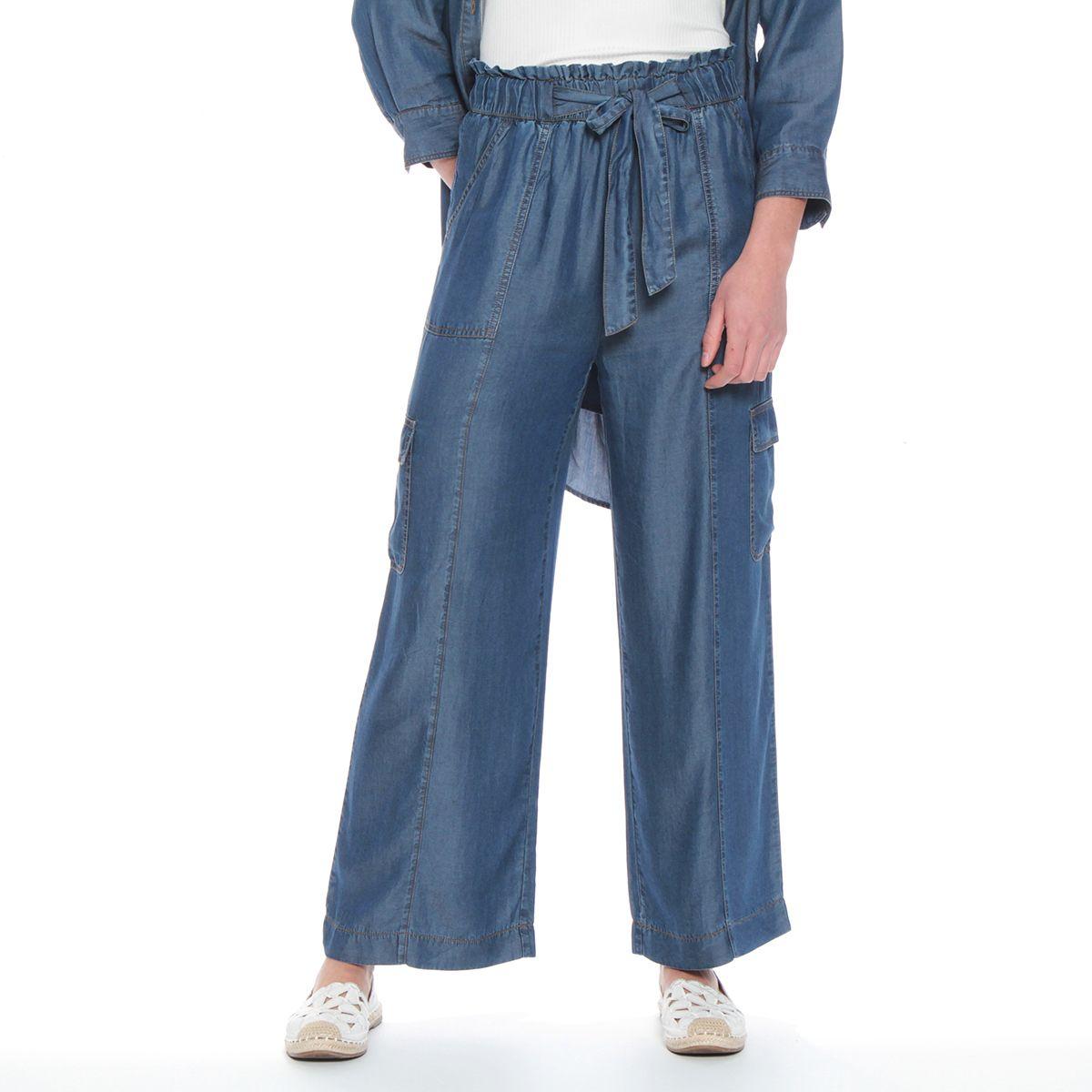 Pantalon Lyocell Cargo Con Cintura Elasticada Y Lazo-0