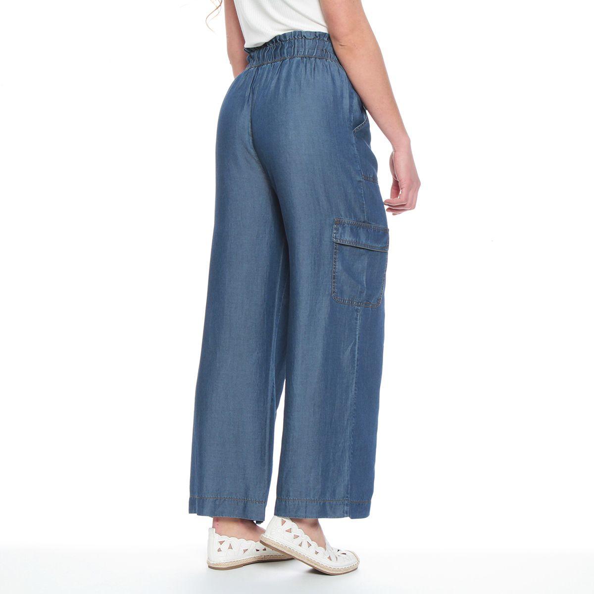 Pantalon Lyocell Cargo Con Cintura Elasticada Y Lazo-2