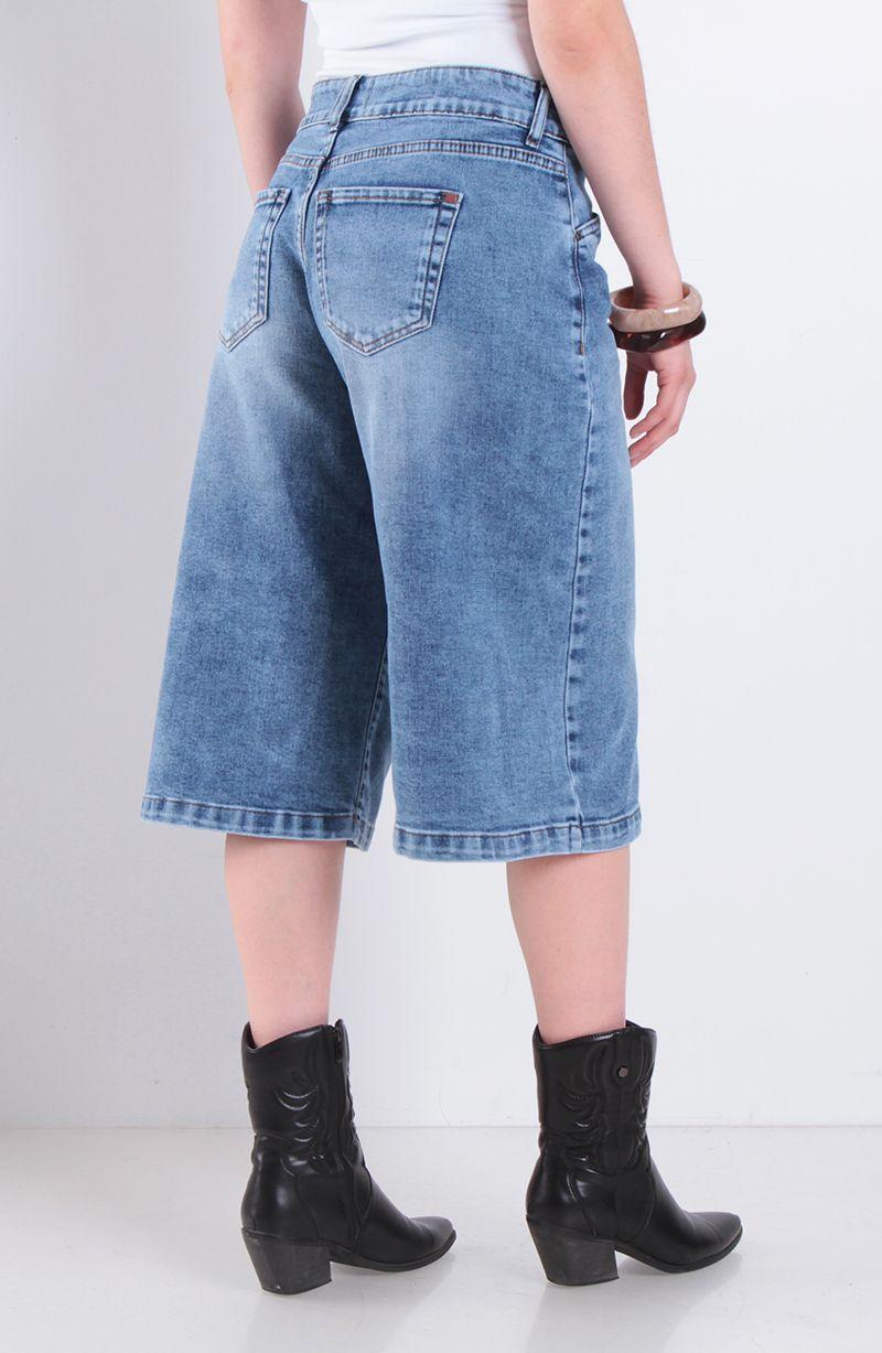 Jort Bermuda Denim Tiro Alto Pretina 1 Boton-4