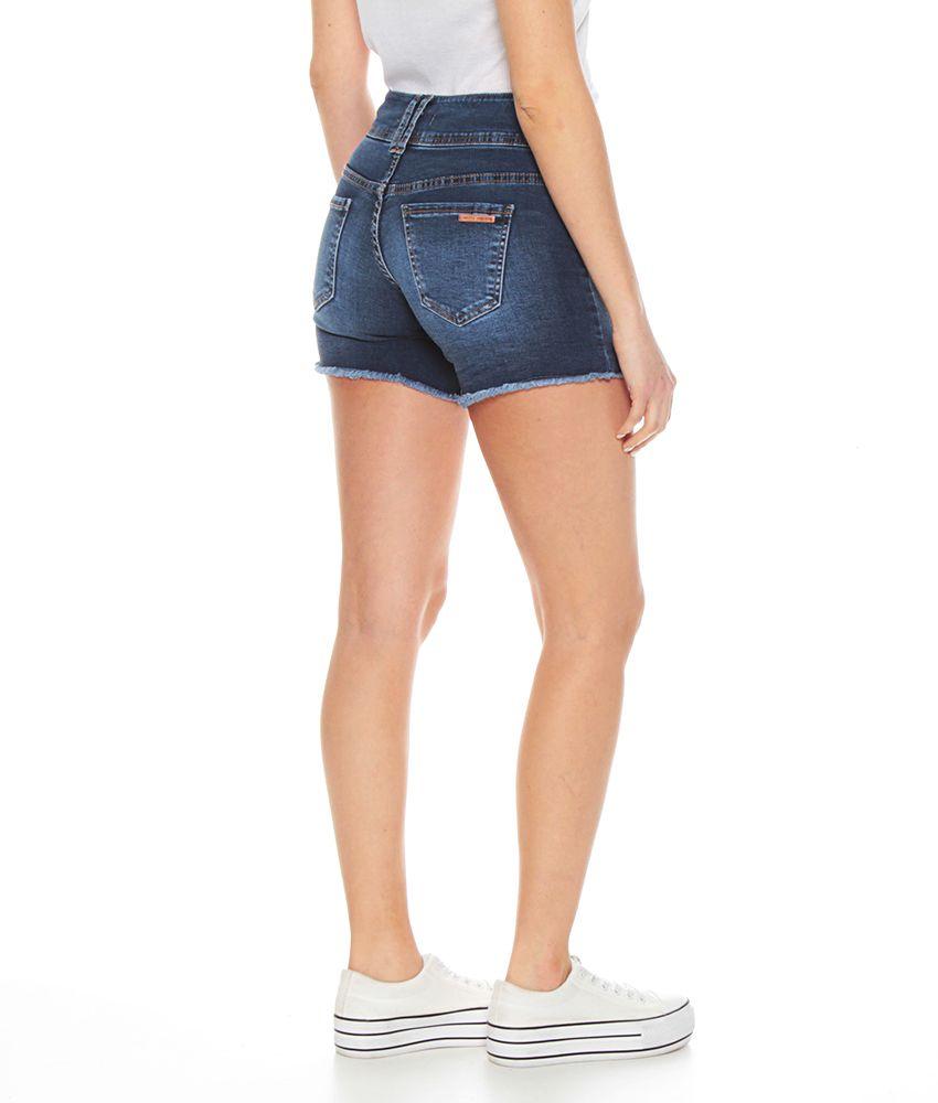 Short Tiro Alto Desflecado Pretina Media Dos Botones-1