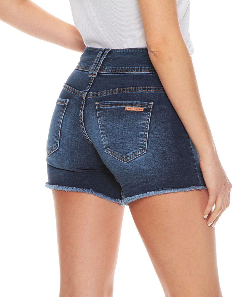 Short Tiro Alto Desflecado Pretina Media Dos Botones-6