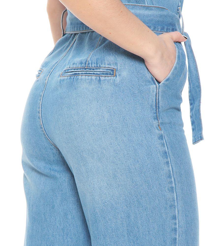 Enterito Denim Recto Abotonado Y Cintron-6