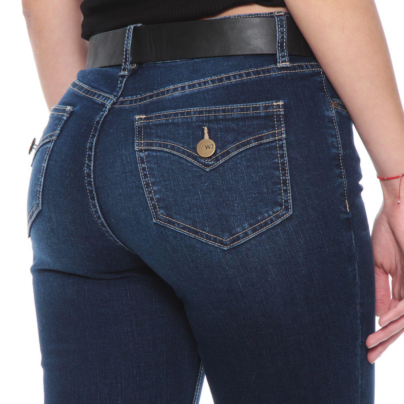 Jeans  Recto Tiro Medio  Pretina Basica 1 Boton Con Cinturon-5