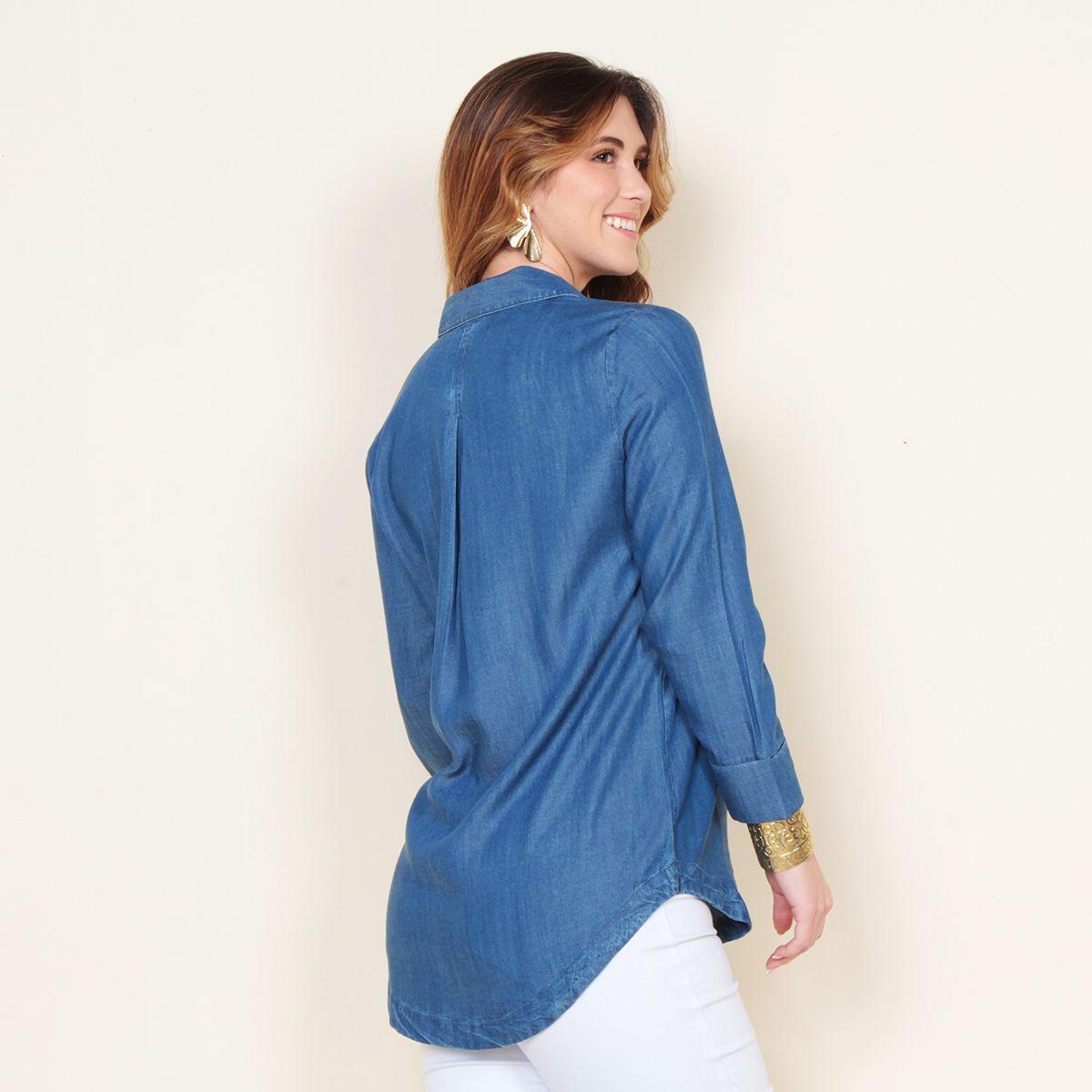 Blusa Manga Larga Lyocell Escote V-6