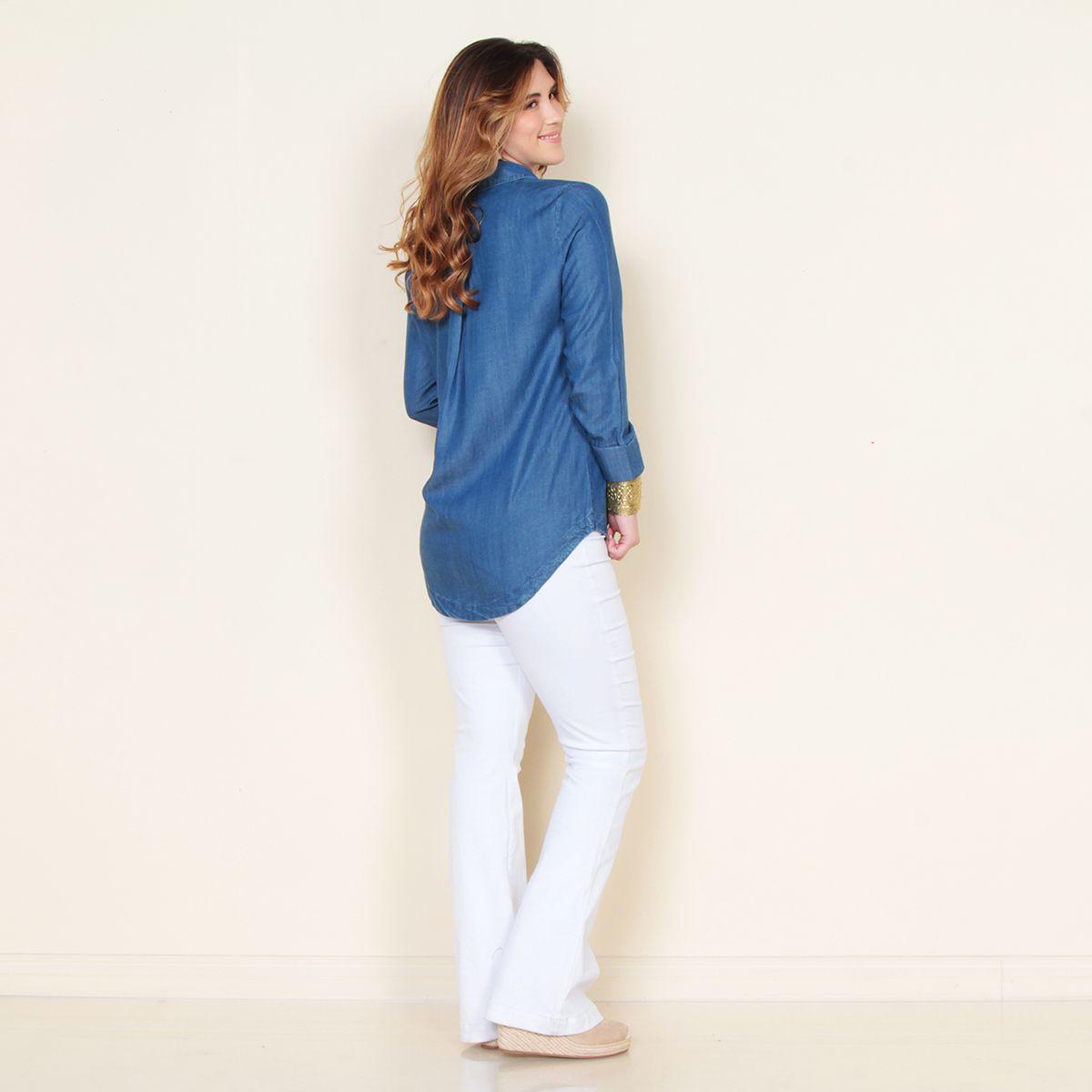 Blusa Manga Larga Lyocell Escote V-7