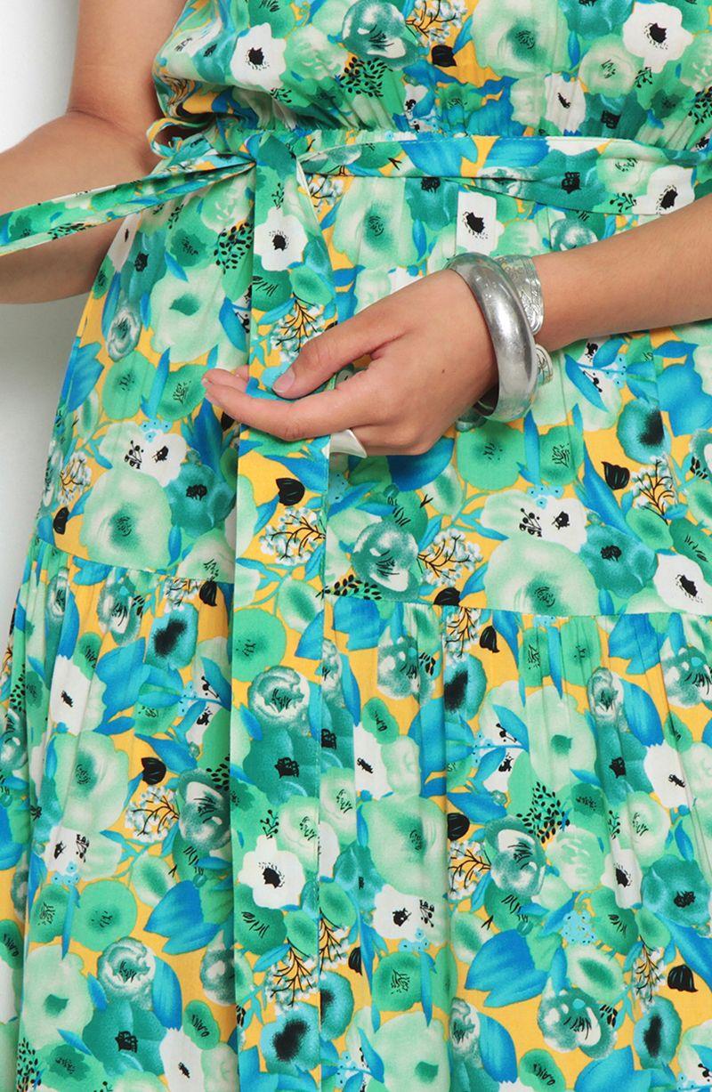 Vestido Sin Manga Estampado Escote Halter-4