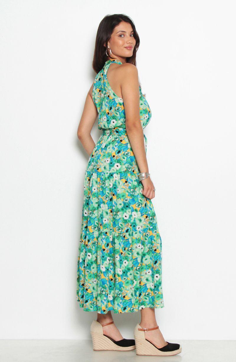 Vestido Sin Manga Estampado Escote Halter-7