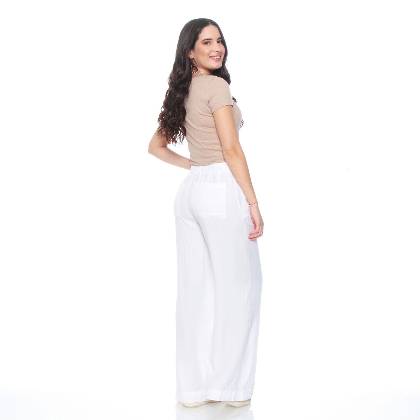 Pantalon Wide Leg Lyocell Tiro Alto Pretina Elasticada-6