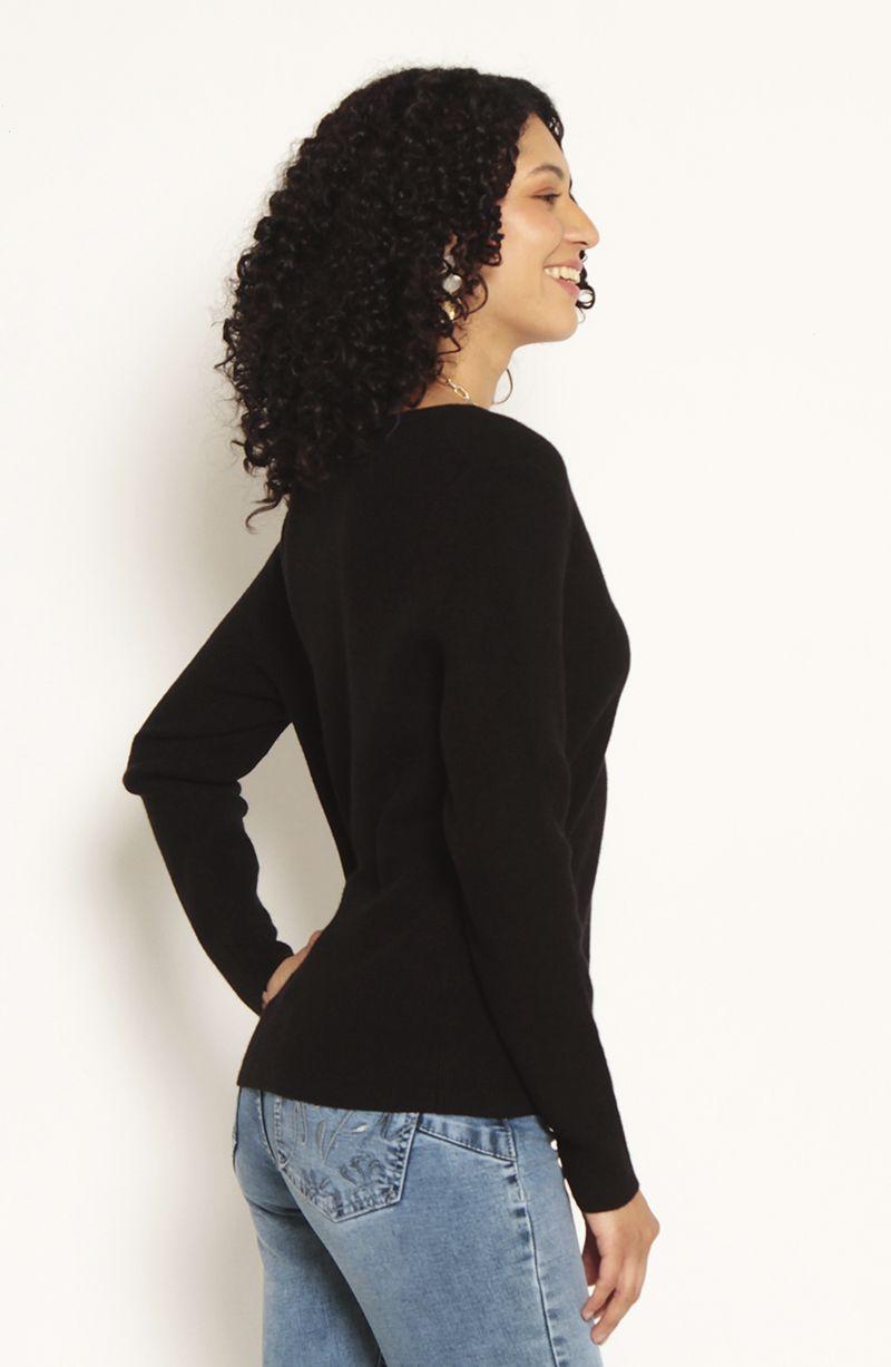 Sweater Manga Larga   Escote V-4