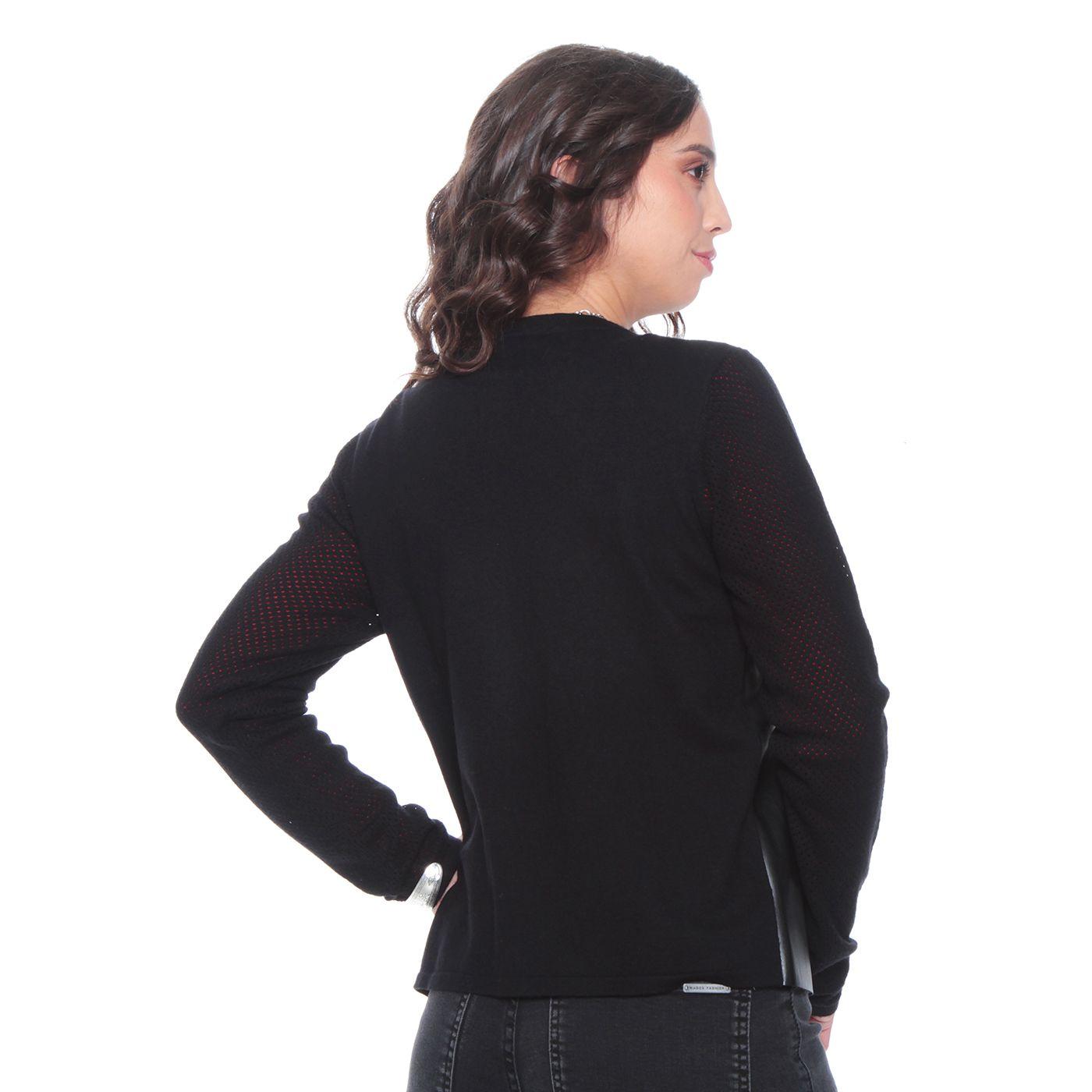 Chaqueta Cuero  Ecologico Manga Larga-1