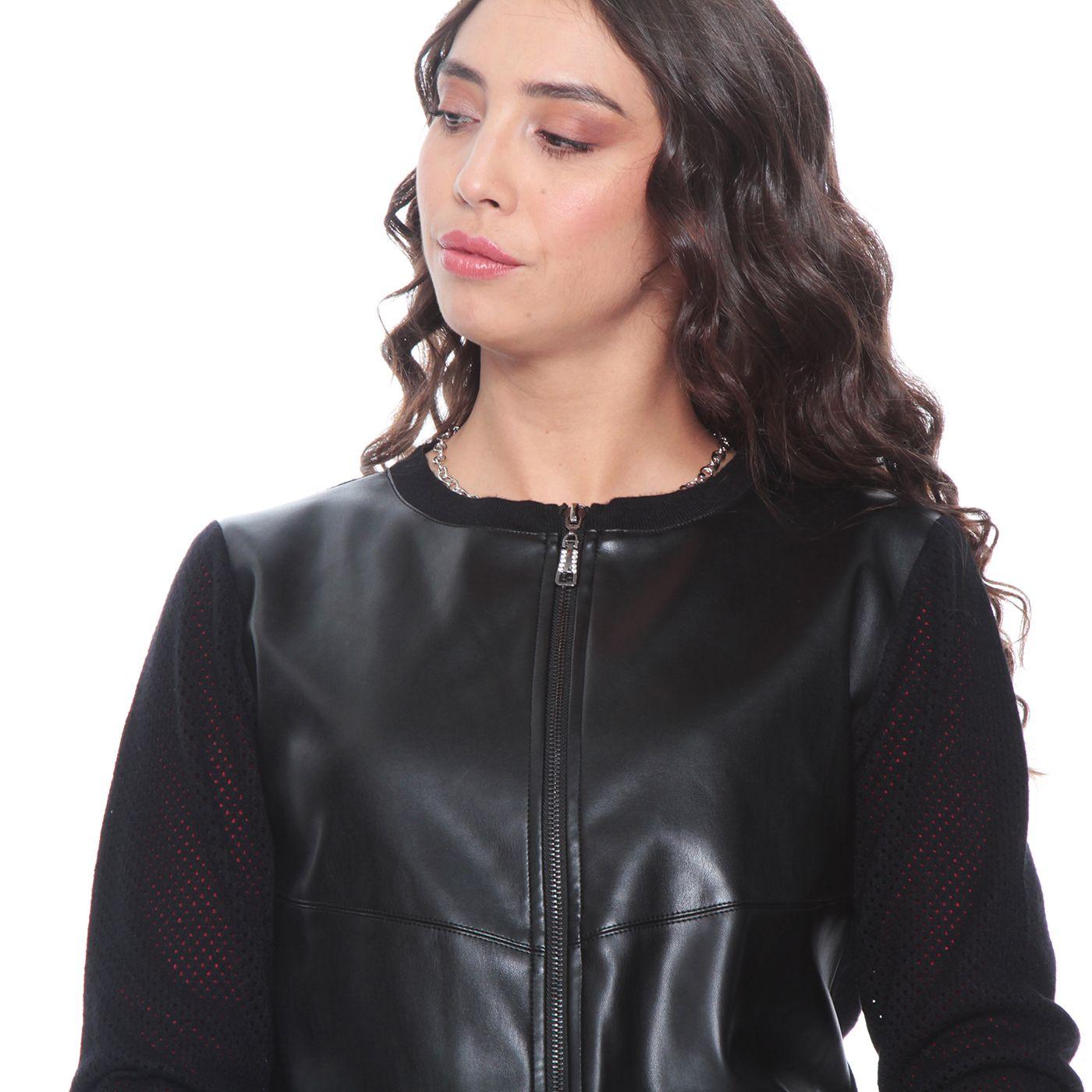 Chaqueta Cuero  Ecologico Manga Larga-2