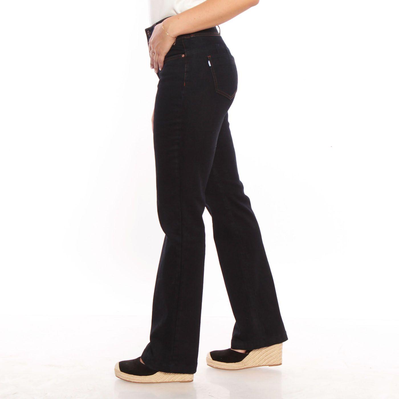 Jeans Escultural Recto Tiro Alto Pretina Alta 3 Botones-1