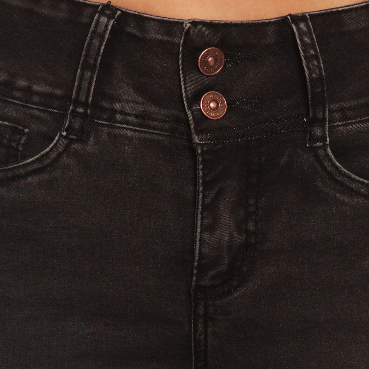 Jeans Tiro Alto Recto  Pretina Alta   Dos Botones-7