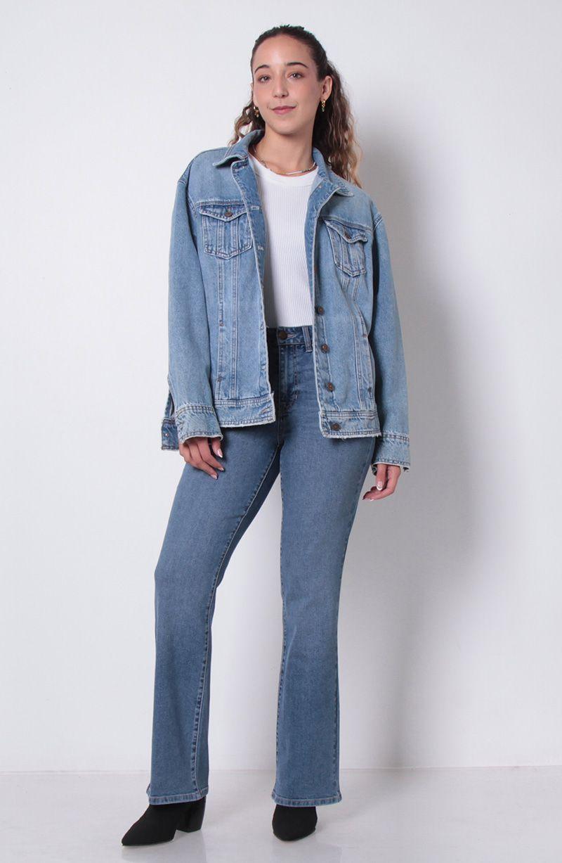 Jeans Recto Tiro  Alto Pretina   Basica 1 Boton-7