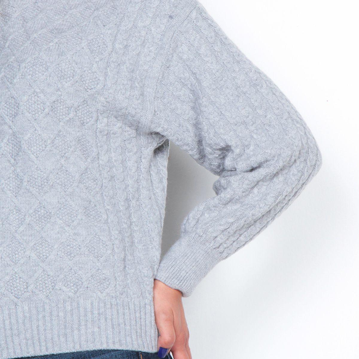 Sweater: Manga Larga Solido Cuello Alto-2