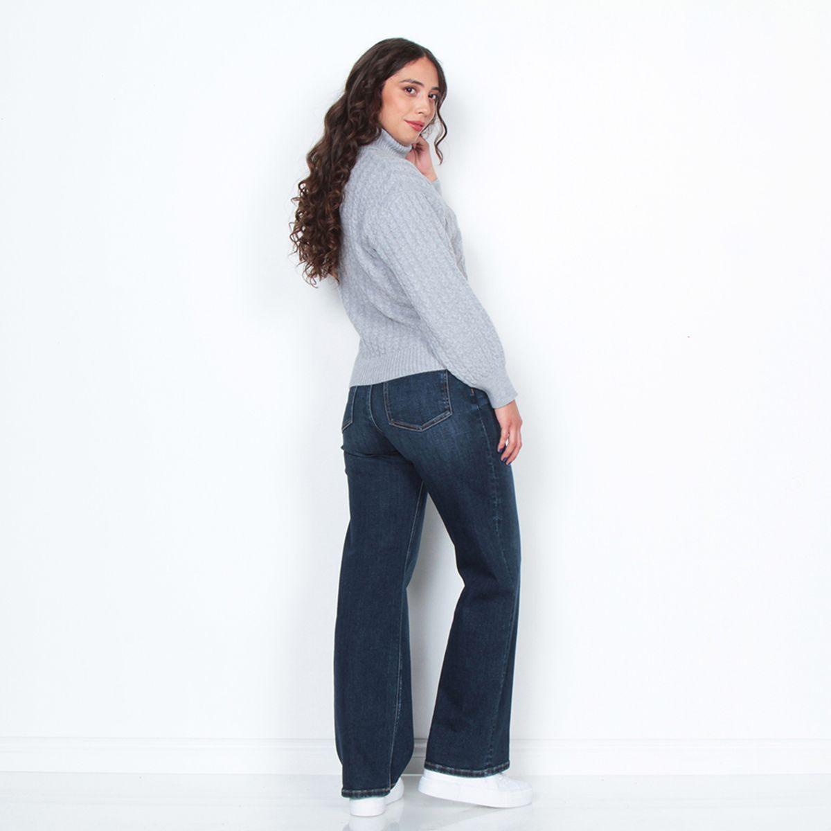 Sweater: Manga Larga Solido Cuello Alto-7