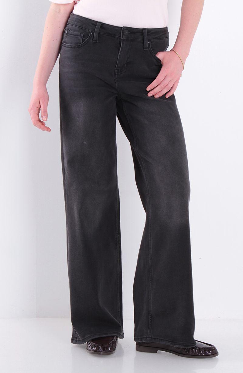 Jeans Wide Leg Ito Alto Pretina Basica 1 Boton-0