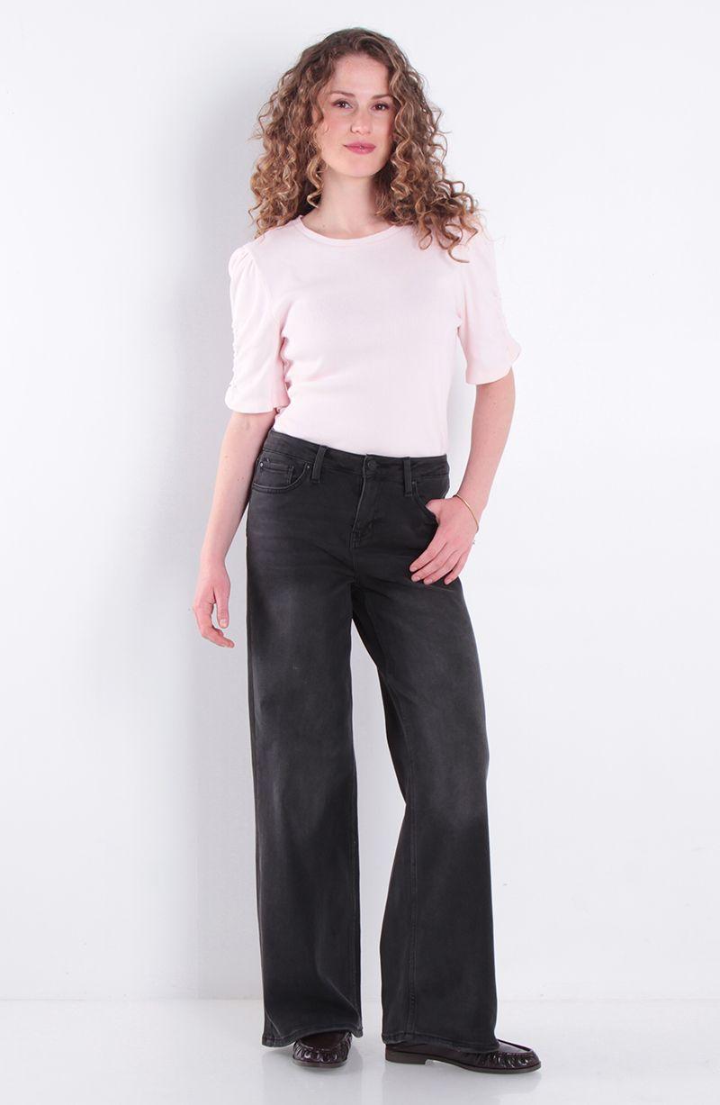 Jeans Wide Leg Ito Alto Pretina Basica 1 Boton-5