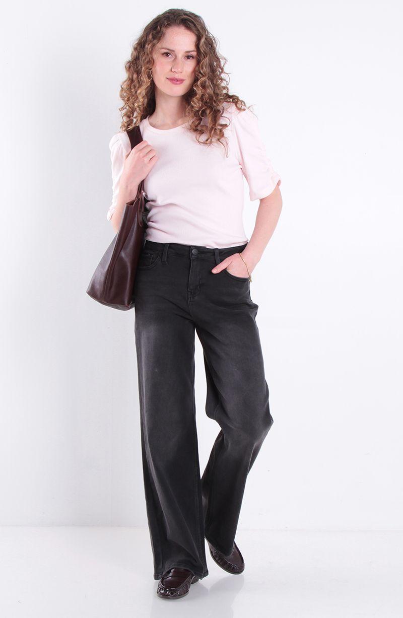 Jeans Wide Leg Ito Alto Pretina Basica 1 Boton-6