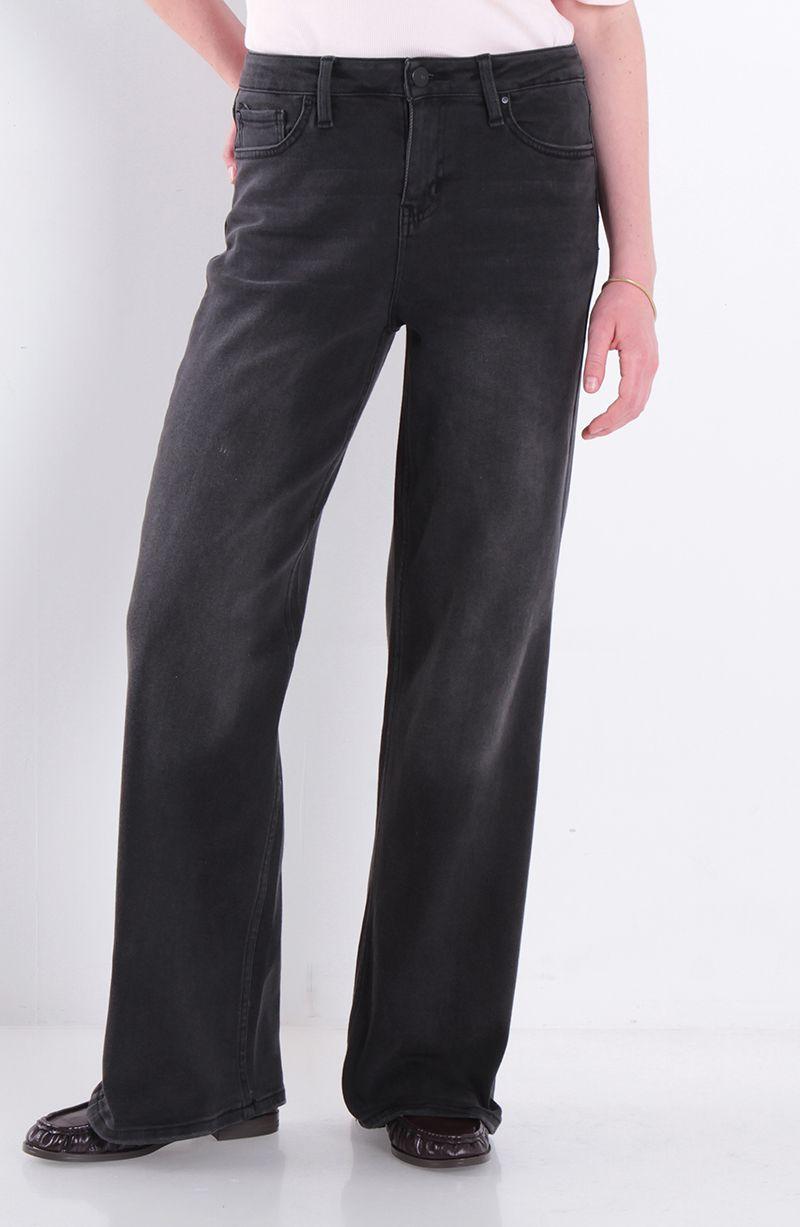 Jeans Wide Leg Ito Alto Pretina Basica 1 Boton-7