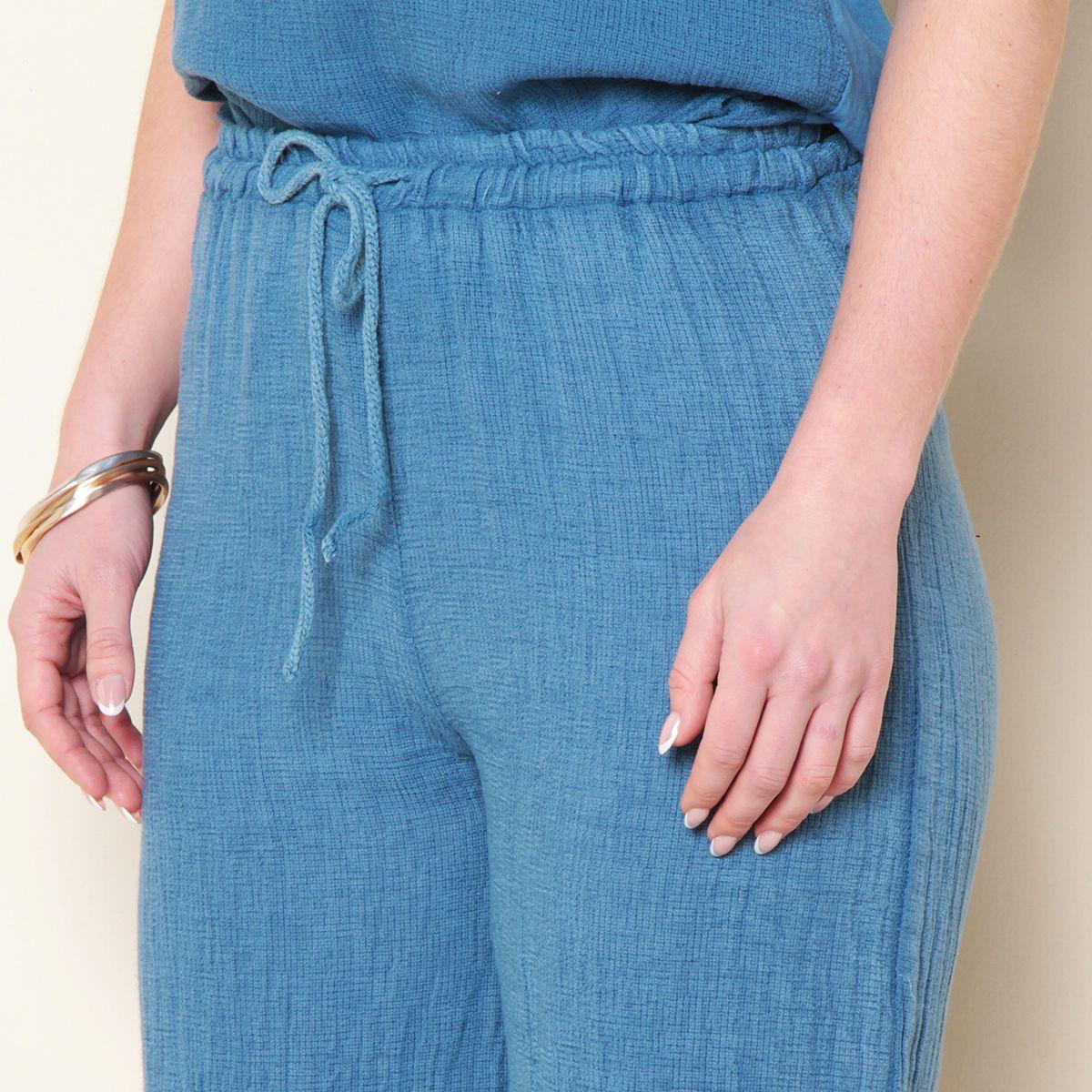 Pantalon Recto Solid Cintura Ajustable Y Basta Desflecada-1