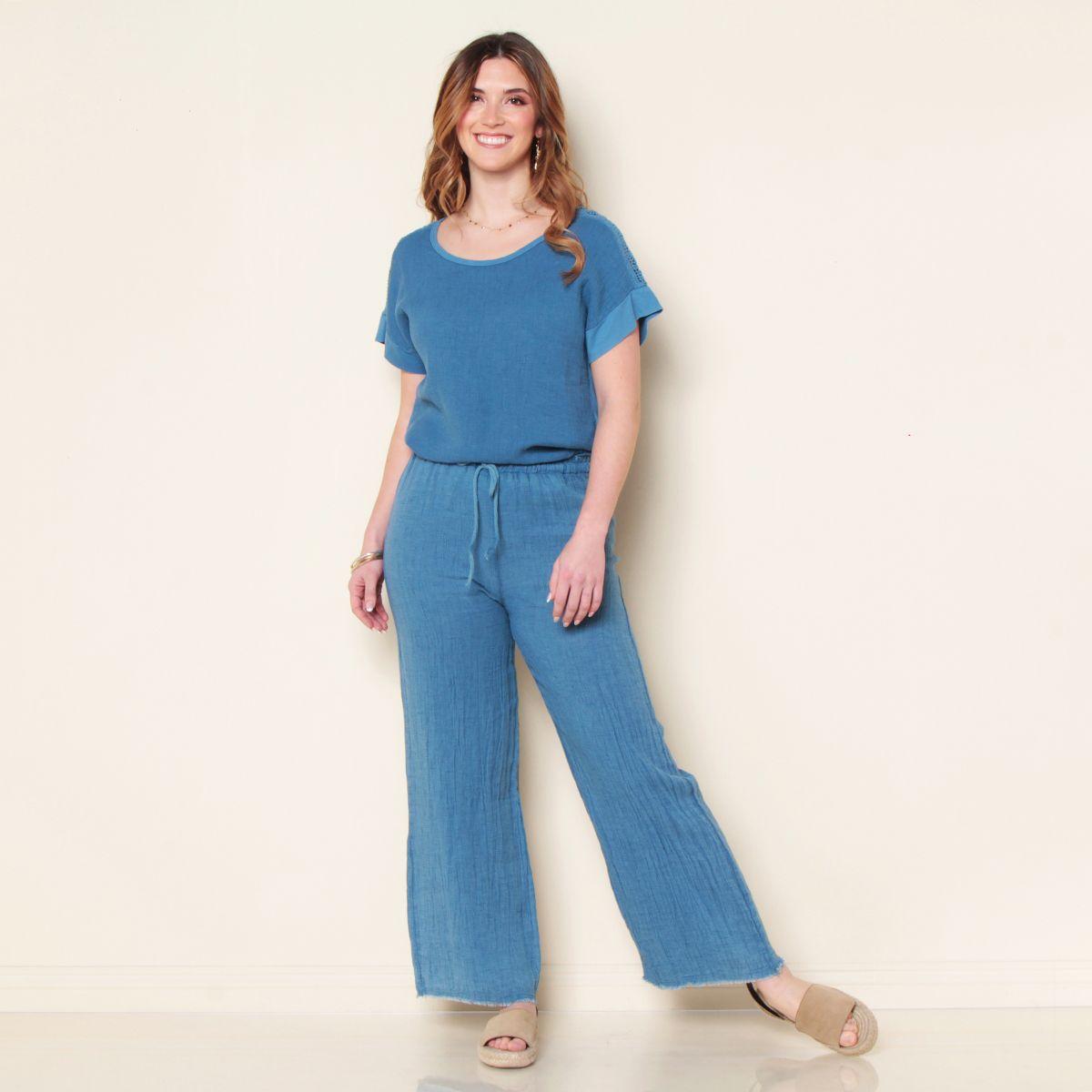 Pantalon Recto Solid Cintura Ajustable Y Basta Desflecada-3