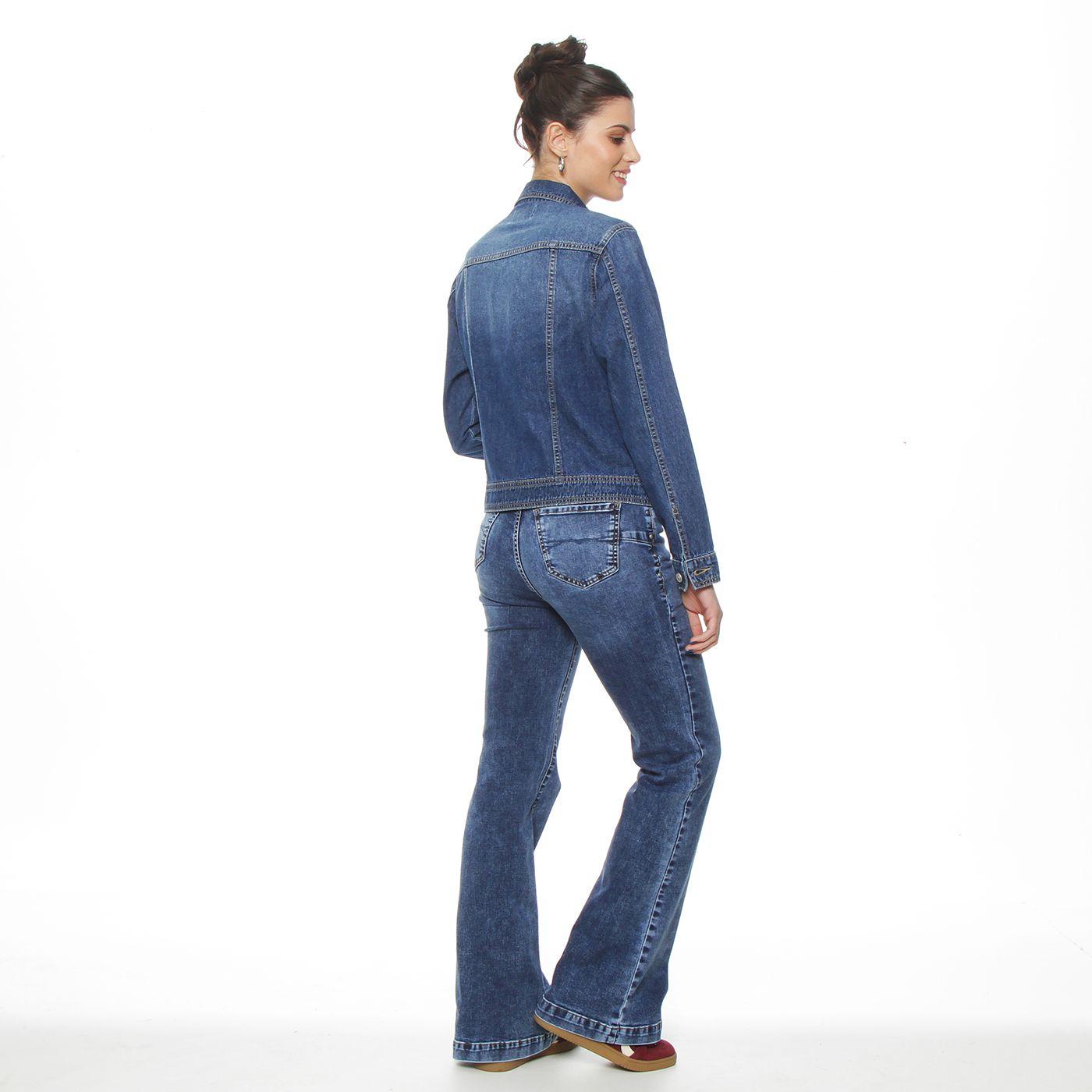 Chaqueta Denim Manga Larga Abotonada En Delantero-7
