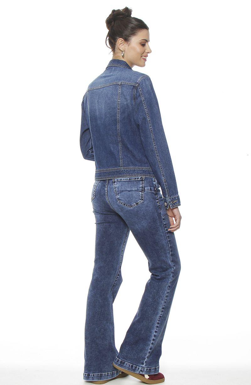 Chaqueta Denim Manga Larga Abotonada En Delantero-6