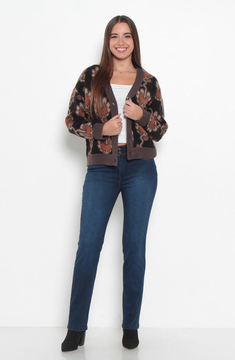 Jeans Pitillo Push Up Tiro Alto Pretina Media Dos Botones-7