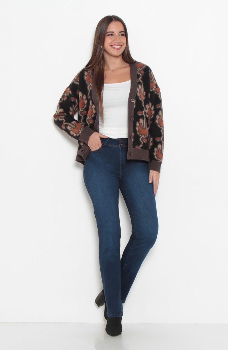 Jeans Pitillo Push Up Tiro Alto Pretina Media Dos Botones-8