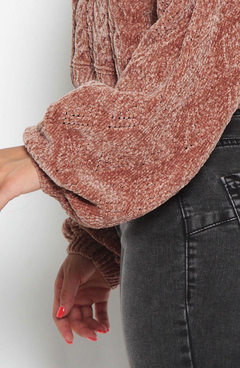 Sweater Chenille Manga Larga Escote Redondo-2