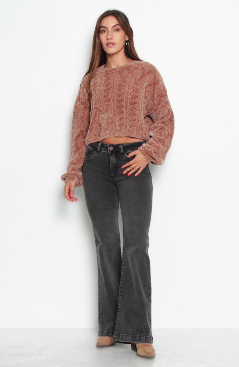 Sweater Chenille Manga Larga Escote Redondo-3