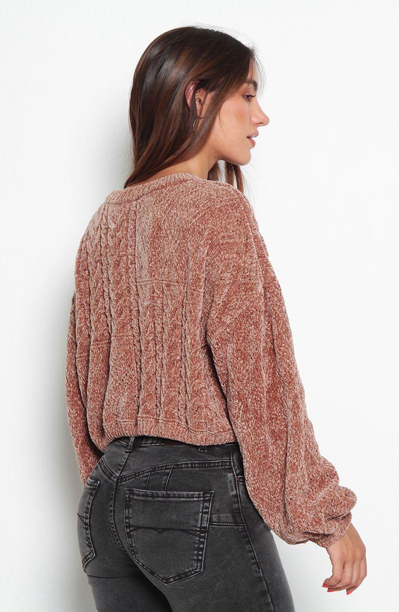 Sweater Chenille Manga Larga Escote Redondo-6