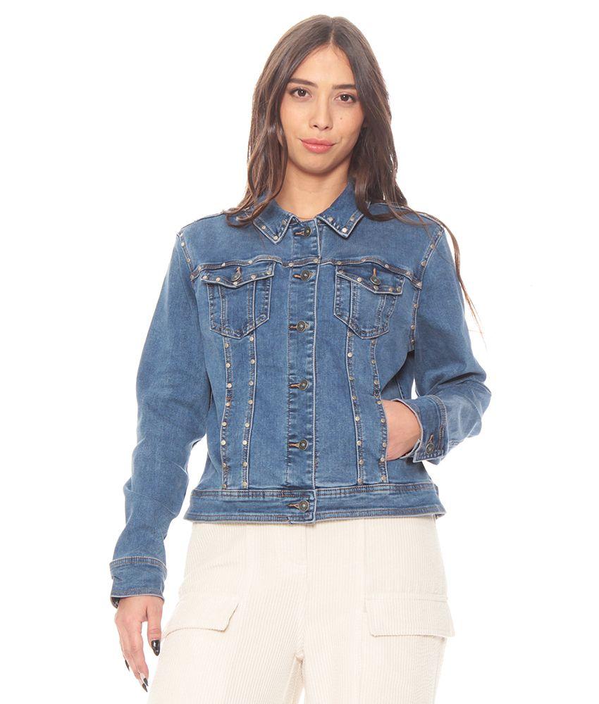 CHAQUETA DENIM CLASICA MANGA LARGA CON TACHAS-2