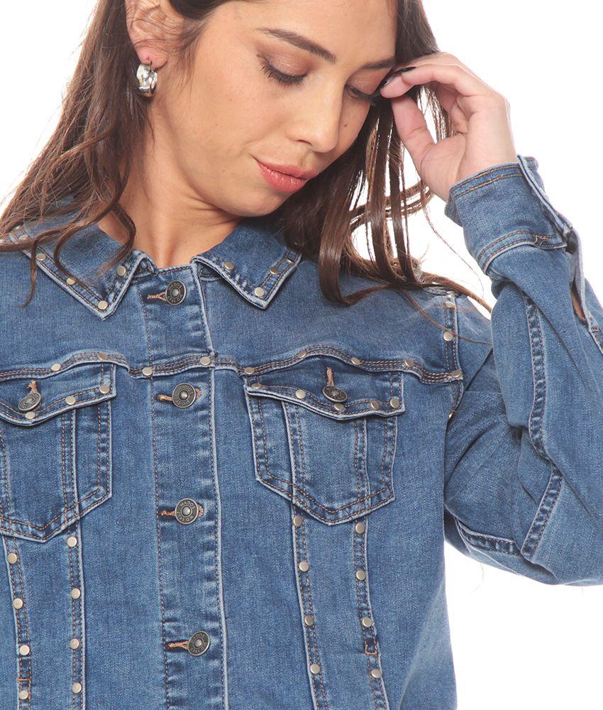 CHAQUETA DENIM CLASICA MANGA LARGA CON TACHAS-3