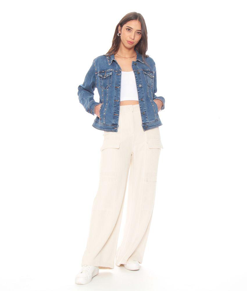 CHAQUETA DENIM CLASICA MANGA LARGA CON TACHAS-5