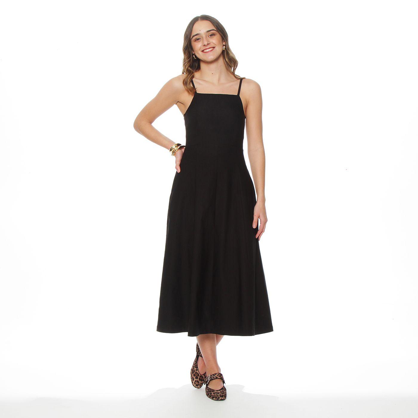 Vestido Sin Manga  Escote   Cuadrado-1
