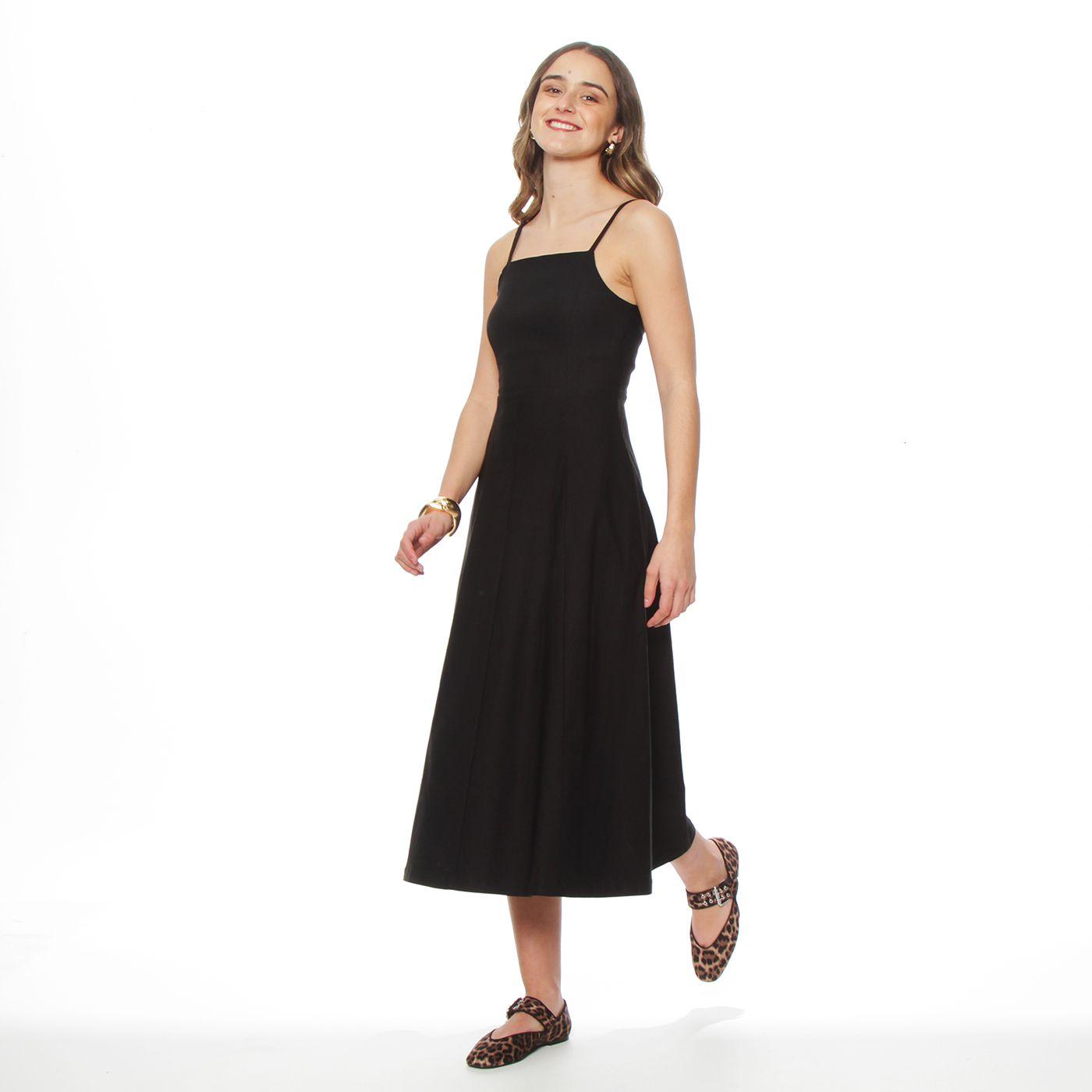 Vestido Sin Manga  Escote   Cuadrado-2