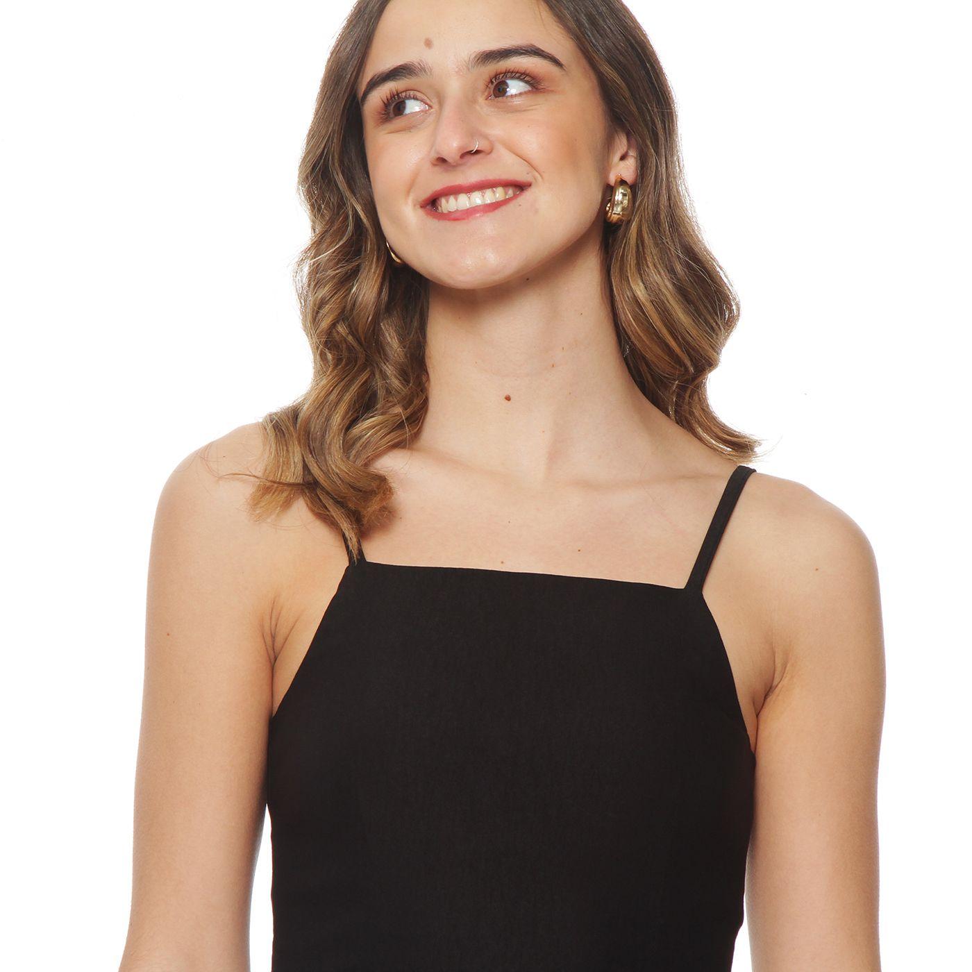 Vestido Sin Manga  Escote   Cuadrado-3
