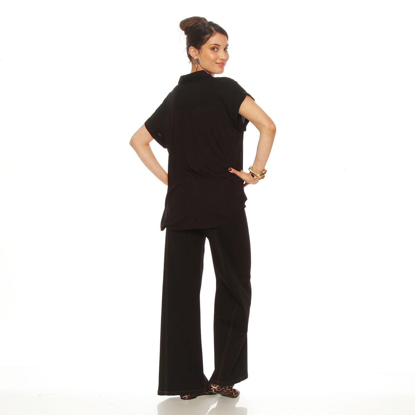Blusa Manga Corta Abotonada En Delantero Y Bolsillo-6